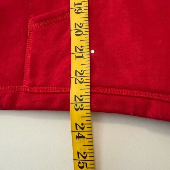 Quacker Factory Red & Navy Hooded Zip Sweatshirt with Crystal Beading Sz S - Picture 13 of 14